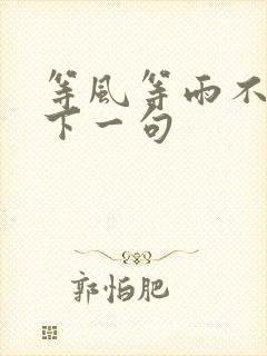 等风等雨不等你下一句