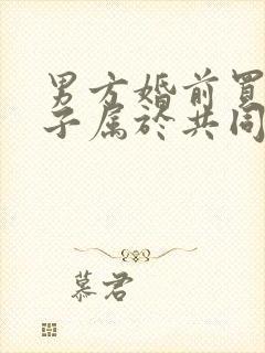 男方婚前买的房子属于共同财产吗