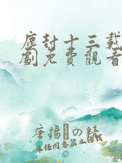 尘封十三载电视剧免费观看完整版