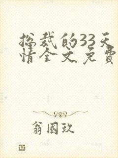 总裁的33天索情全文免费阅读全文