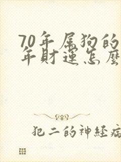 70年属狗的今年财运怎么样