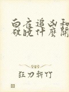 白夜追凶和白夜破晓什么关系