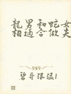 龙男和蛇女的属相适合做夫妻吗