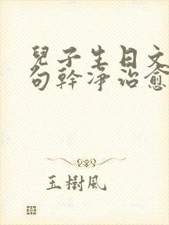 儿子生日文案短句干净治愈