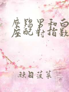 摩羯男和白羊女座配对指数