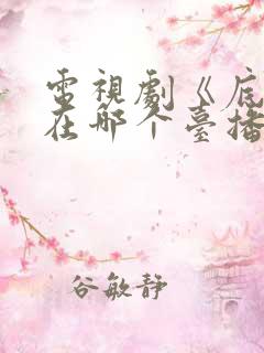 电视剧《底线》在哪个台播放