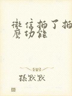 微信拍了拍是什么功能