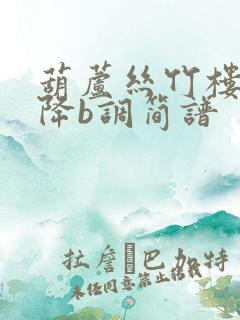 葫芦丝竹楼情歌降b调简谱