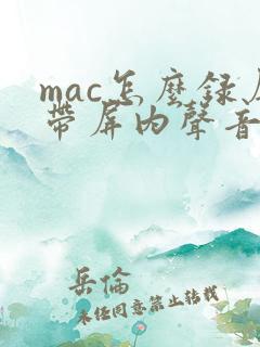 mac怎么录屏带屏内声音