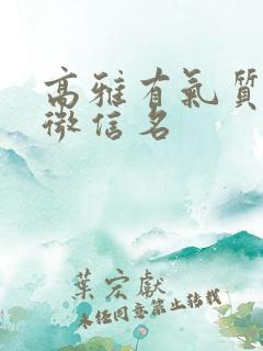 高雅有气质女人微信名