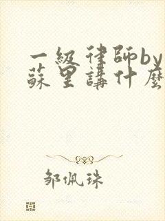 一级律师by木苏里讲什么