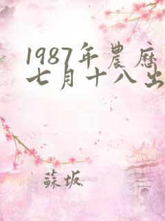 1987年农历七月十八出生命运