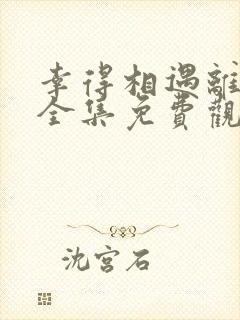 幸得相遇离婚时全集免费观看