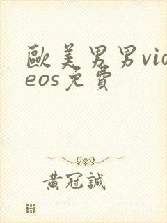 欧美男男videos免费