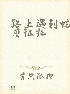 路上遇到蛇是什么征兆