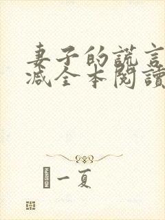 妻子的谎言无删减全本阅读