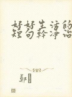 好好生活的文案短句干净治愈