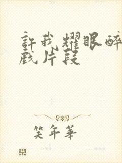 许我耀眼醉酒吻戏片段