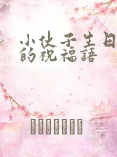 小伙子生日快乐的祝福语