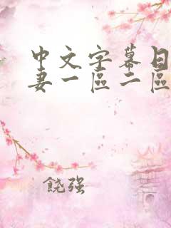 中文字幕日韩人妻一区二区