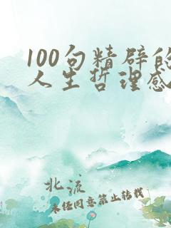 100句精辟的人生哲理感悟语录