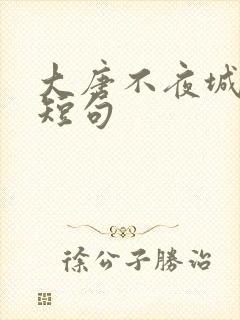 大唐不夜城语录短句