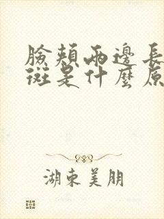 脸颊两边长大块斑是什么原因