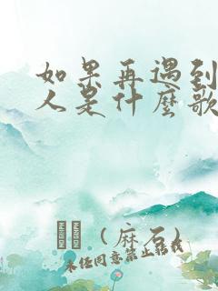 如果再遇到爱的人是什么歌