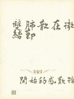 双肺散在微小小结节