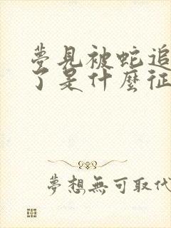 梦见被蛇追着咬了是什么征兆