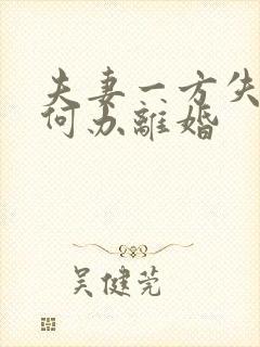 夫妻一方失踪如何办离婚