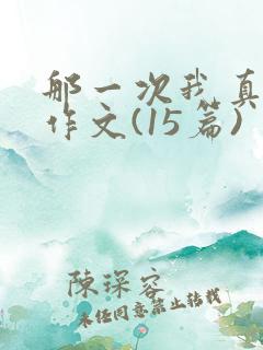那一次我真感动作文(15篇)