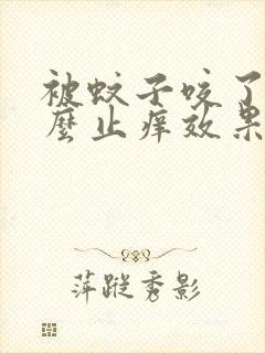 被蚊子咬了抹什么止痒效果好