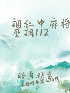 调红中麻将机怎么调112