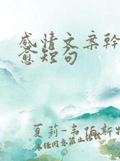 感情文案干净治愈短句