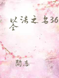 以法之名36集全