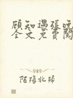 顾知遇张晚小说全文免费阅读