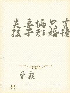 夫妻俩只有一个孩子离婚后孩子归谁