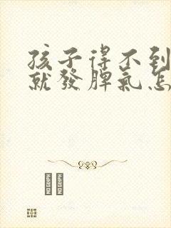 孩子得不到满足就发脾气怎么解决