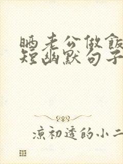 晒老公做饭的简短幽默句子