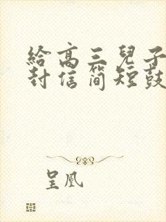 给高三儿子的一封信简短鼓励语