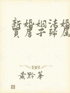 新婚姻法婚前购买房子归属问题