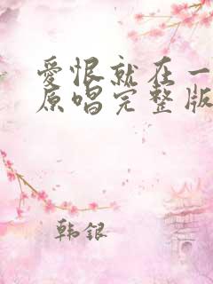 爱恨就在一瞬间原唱完整版