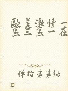 欧美激情一区二区三区一在线