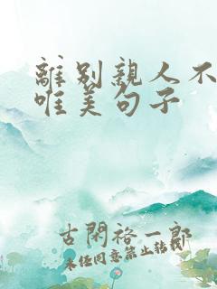 离别亲人不舍的唯美句子