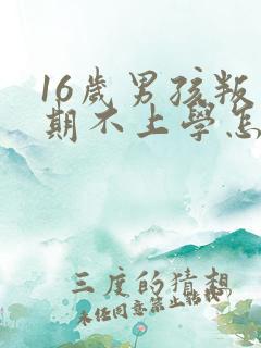 16岁男孩叛逆期不上学怎么办