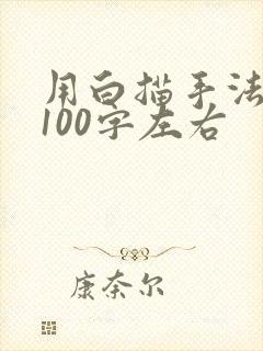 用白描手法写人100字左右