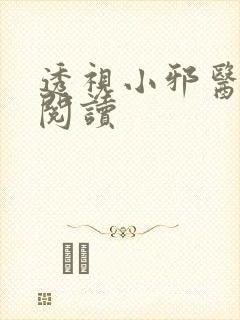 透视小邪医在线阅读