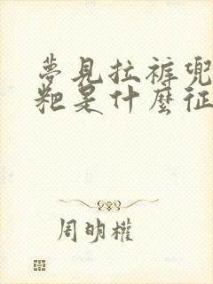 梦见拉裤兜子粑粑是什么征兆