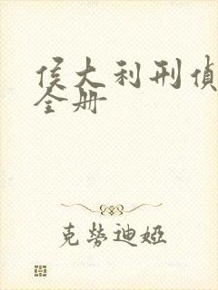 侯大利刑侦笔记全册